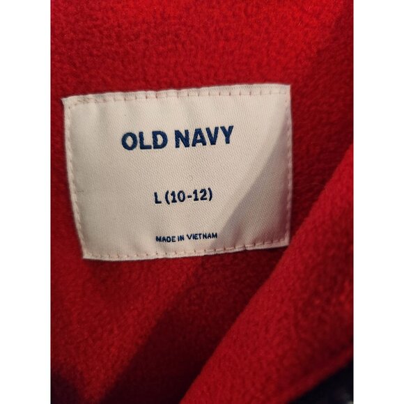 Old Navy NWT Boys Red and Blue Fleece Lined Rain Coat Jacket Size Large 10-12 - Picture 4 of 7